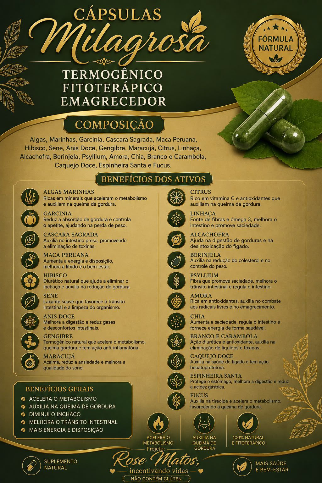 Arte de composição das Cápsulas Milagrosa